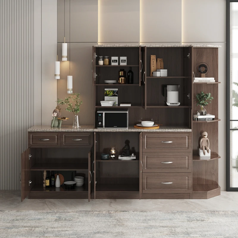high quality brown kitchen cabinets sets mdf furniture wood kitchen cabinets design modern drawer base kitchen cabinet