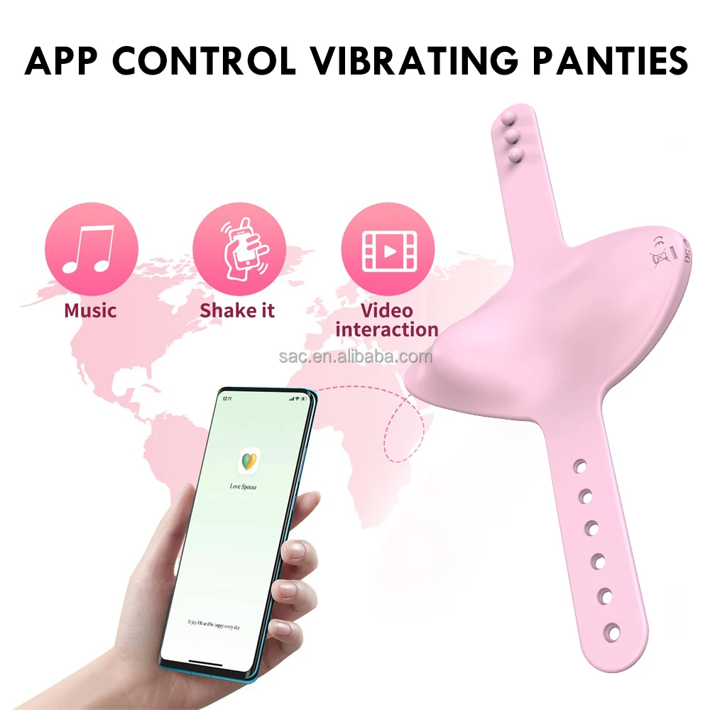 SacKnove Smart Long Distance Mobile Phone Control Wearable Vibrating Panties Dildo G Spot Panty Sex Toy App Vibrator For Women