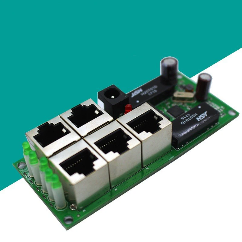 5 Port Switch Module 100mbps 12v/24v switch ethernet customizable network smart switch module/PCB
