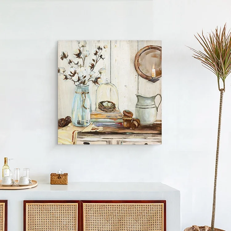 80x80 Custom Wall Hanging Hand Painted Stilllife Flower Wrapped Canvas Art Prints Painting