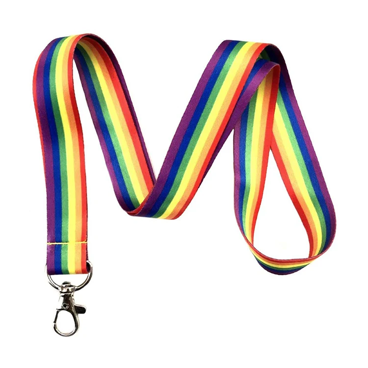 
High Quality Creative Polyester Sublimation Custom Rainbow lanyards 