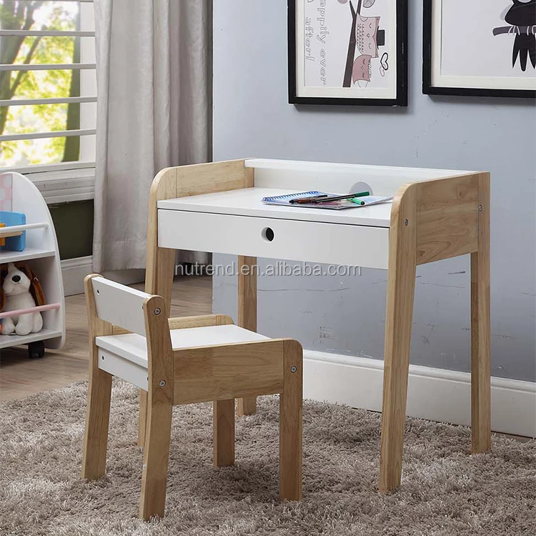 Wholesale Kids Furniture Wood Children Play Table Set 2 Toy Storage Boxes