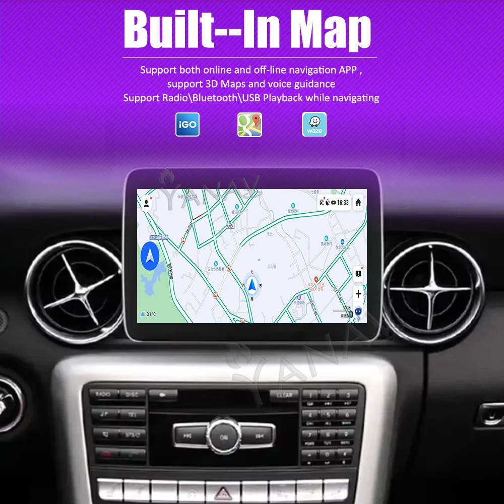 8 + 256 ГБ Android GPS навигатор мультимедийный плеер Авто стерео радио для Mercedes Benz SLK SLC Class R172 2010-2019