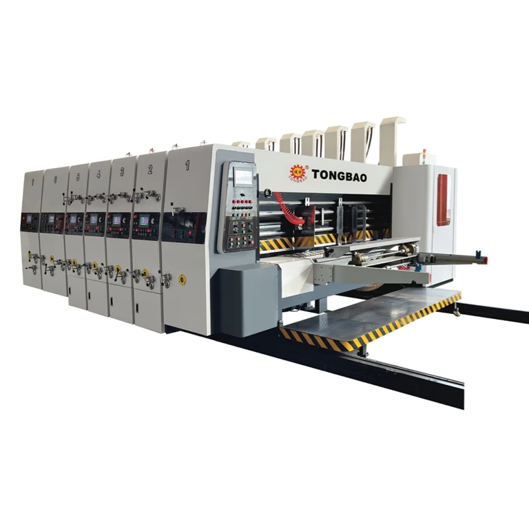 corrugated carton Lead Edge Feeder 4 Colors Printer Slotter with Stacker machine