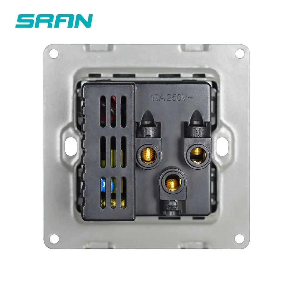  SRAN универсальный разъем 5-контактный 13a 110V многофункциональный двойной usb выход 5V 2.1A с украшением в виде кристаллов стеклянная панель 86 мм *