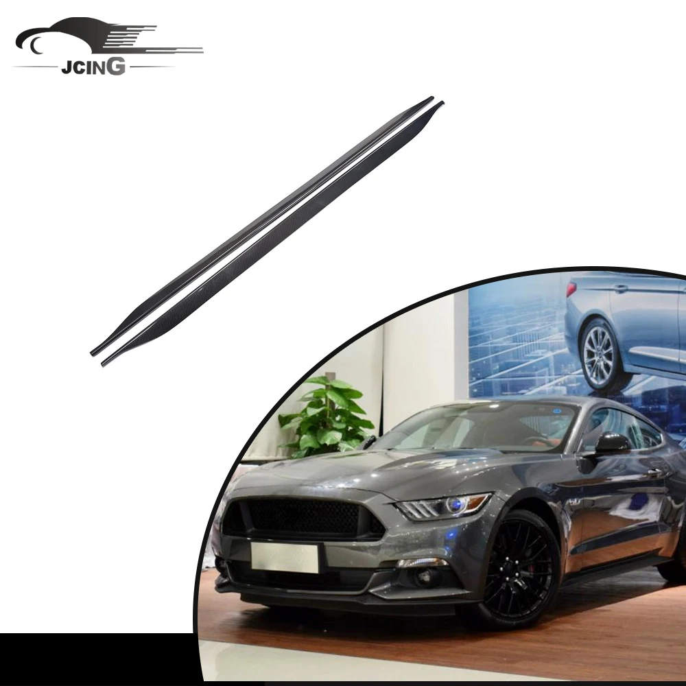 For Ford Mustang Side Skirts Extensions Carbon Fiber 2015 2016 2017 2018 2019 2020