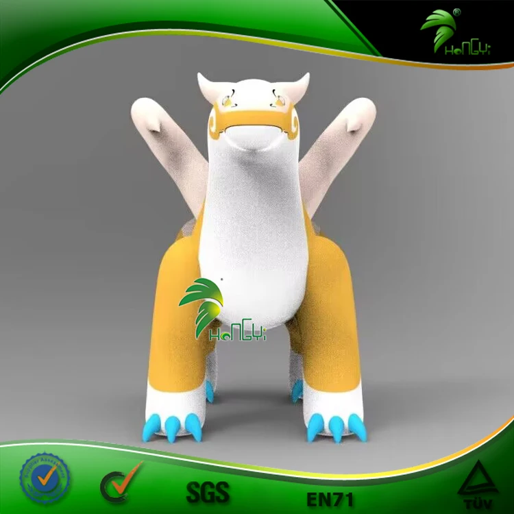 Custom Yellow Green Inflatable Dragon Inflation Cartoon Animation Zenith PVC Lying Dragon