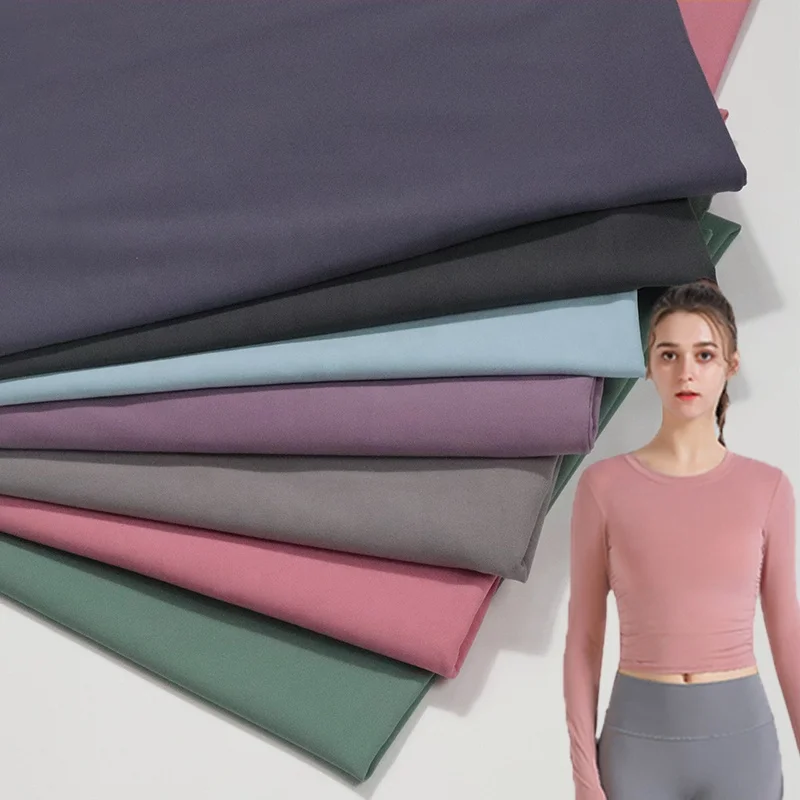 80% nylon 20% spandex fabric matt double-sided high elastic spandex nylon can be used to make yoga underwear panties