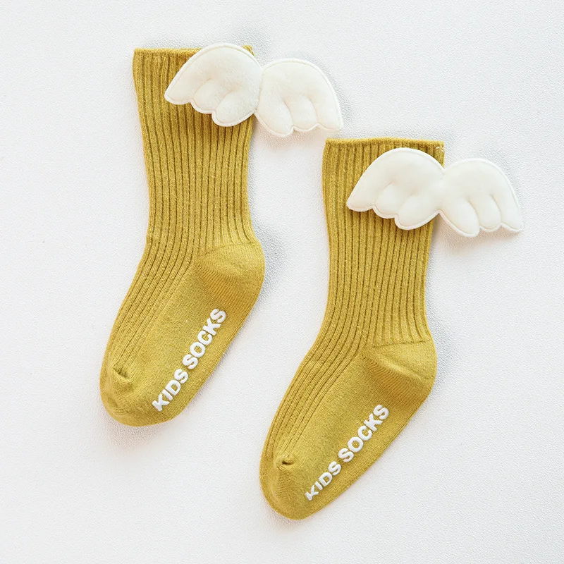 New Arrival Anti Slip Toddler Socks Wholesale Fancy 3D Angel Wings Baby Socks For Children