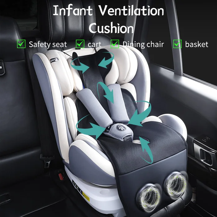 Anjuny Baby Seat Liner Ice Silk Infant Stroller Cooling Mat Breathable Seat Pad Anti- Slip Seat Cooler Summer Cushion