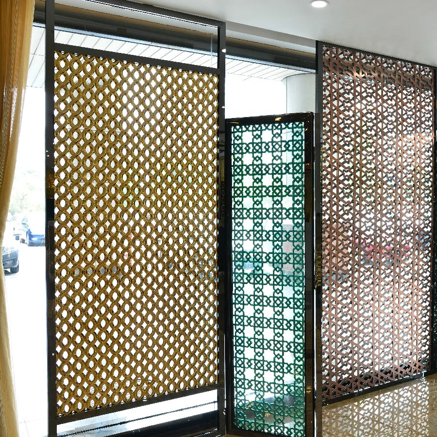 Keenhai Interior Luxury Color Stainless Steel Hairline Decorative Metal Screen For Hotel