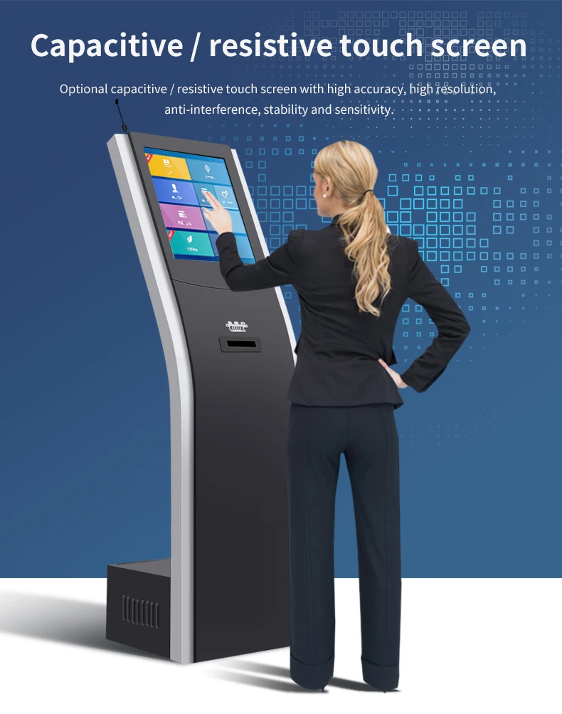 Stable Performance Simple Touch Screen Kiosk Self Service Queue Number Talking And Calling Kiosk