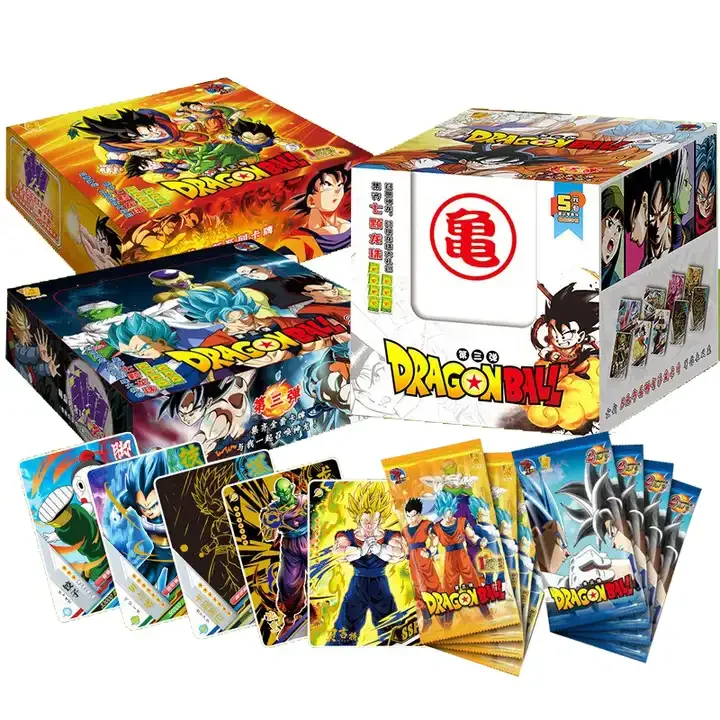 AHTEM DRAGON Full Set Limited Edition Anime Figures Card Son Goku Super Saiyan Vegeta Trunks Bronzing Barrage Flash Card