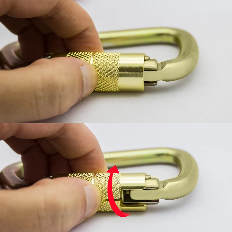 30KN стальной карабин Сверхмощный D-образный автоматический замок альпинистский карабин для воздушных работ