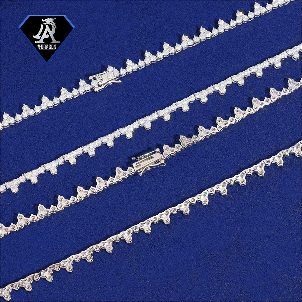 Fresh 2.5mm Sterling Silver Moissanite Hip Hop Claw Necklace Top-Rated Unisex Accessory