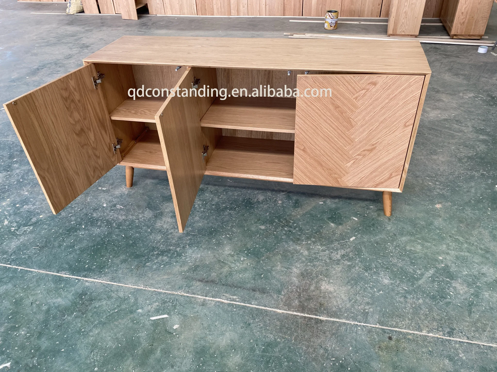 Фабрика OEM ODM, хорошее качество, деревянный 3-дверный шкаф для хранения, кухонный шкаф