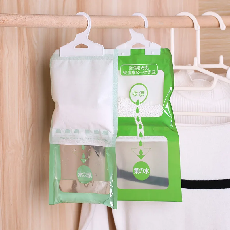 Manufacturer custom household anti-humidity moisture absorber and odor eliminator hanging closet wardrobe dehumidifier bag