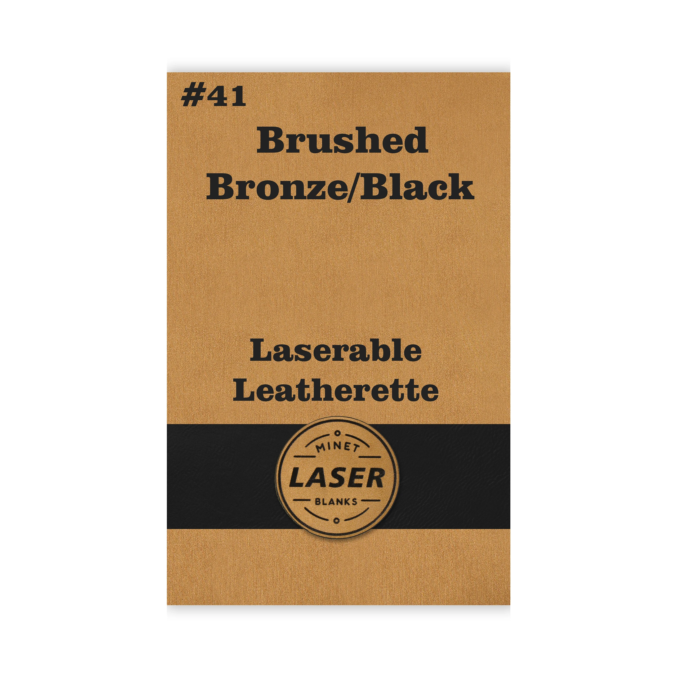 12x24 Inches Premium Leatherette Blank Brushed Bronze/Black Laserable Leatherette Sheets For Laser Engraving Without Adhesive