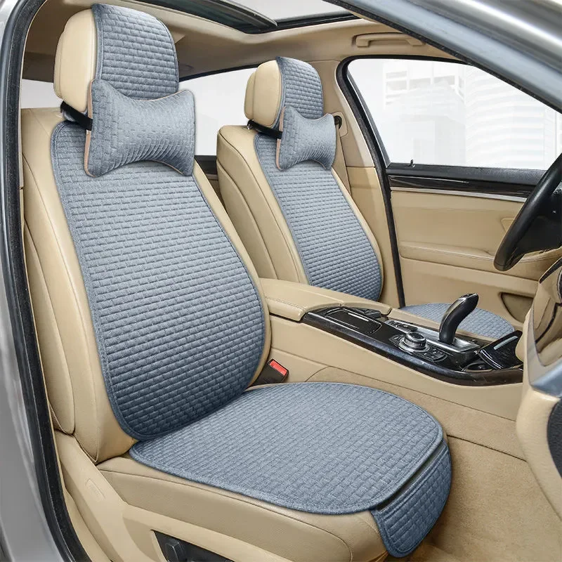 Hot Sales Auto Universal Seat Cushion Linen Backrest Car Interior Seat Cushion Cover Car Seat Protector Mat for All-season Use
