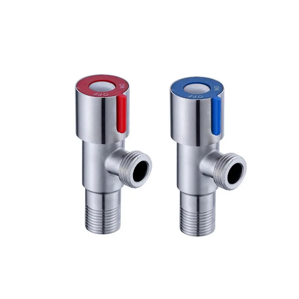 Треугольный клапан из нержавеющей стали для горячей и холодной воды, управление расходом, трехходовой клапан G1/2, угловой клапан для ванной комнаты