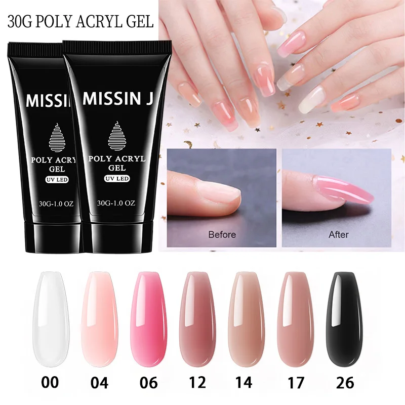 MISSIN J Nail Art Salon High Quality Extension Gel 30G Nail Acrylic Gel Wholesale Poly Nail Gel