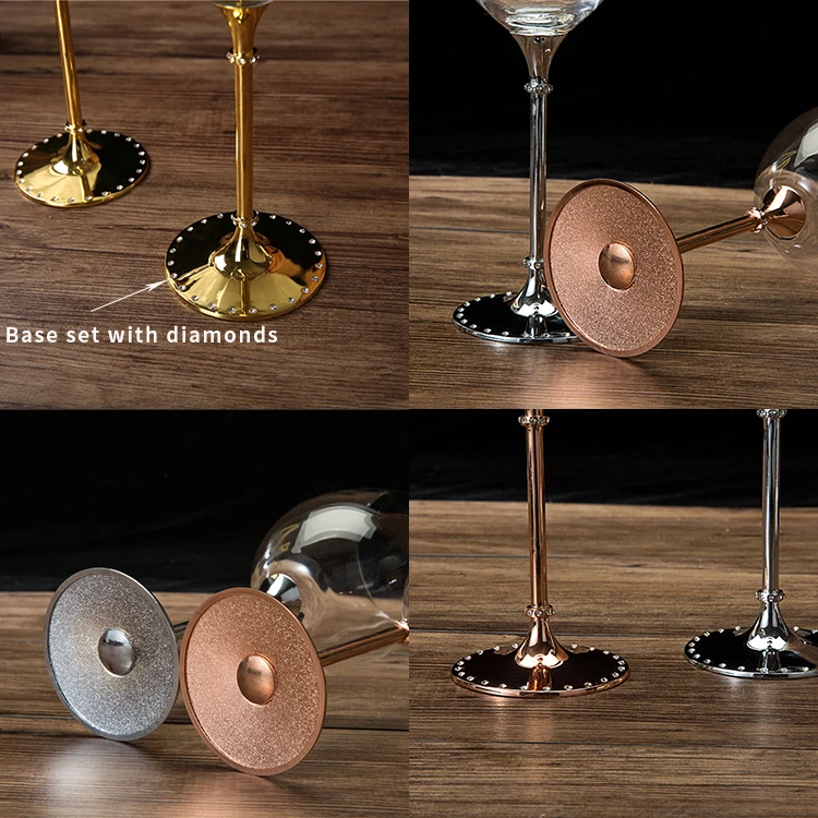 Crystal diamond wine glass factory direct red wine glass high-end household European style goblet Wholesale Wine Glasses