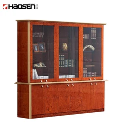 HAOSEN 6850A Luxury Italian style wooden Office bookcase 6 doors book office cabinets