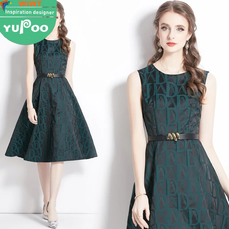 85-2027-stock Woman Clothes Manufacturer Wholesale Fashion Apparel Elegant Vintage Lady Floral Evening Casual Dresses