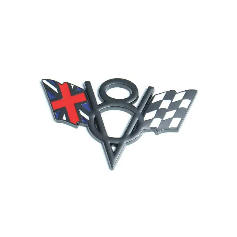 Factory High Quality 3D Car Metal Waterproof Decoration Metal V8 Letters Badge National Flag Car Sticker For Universal Car