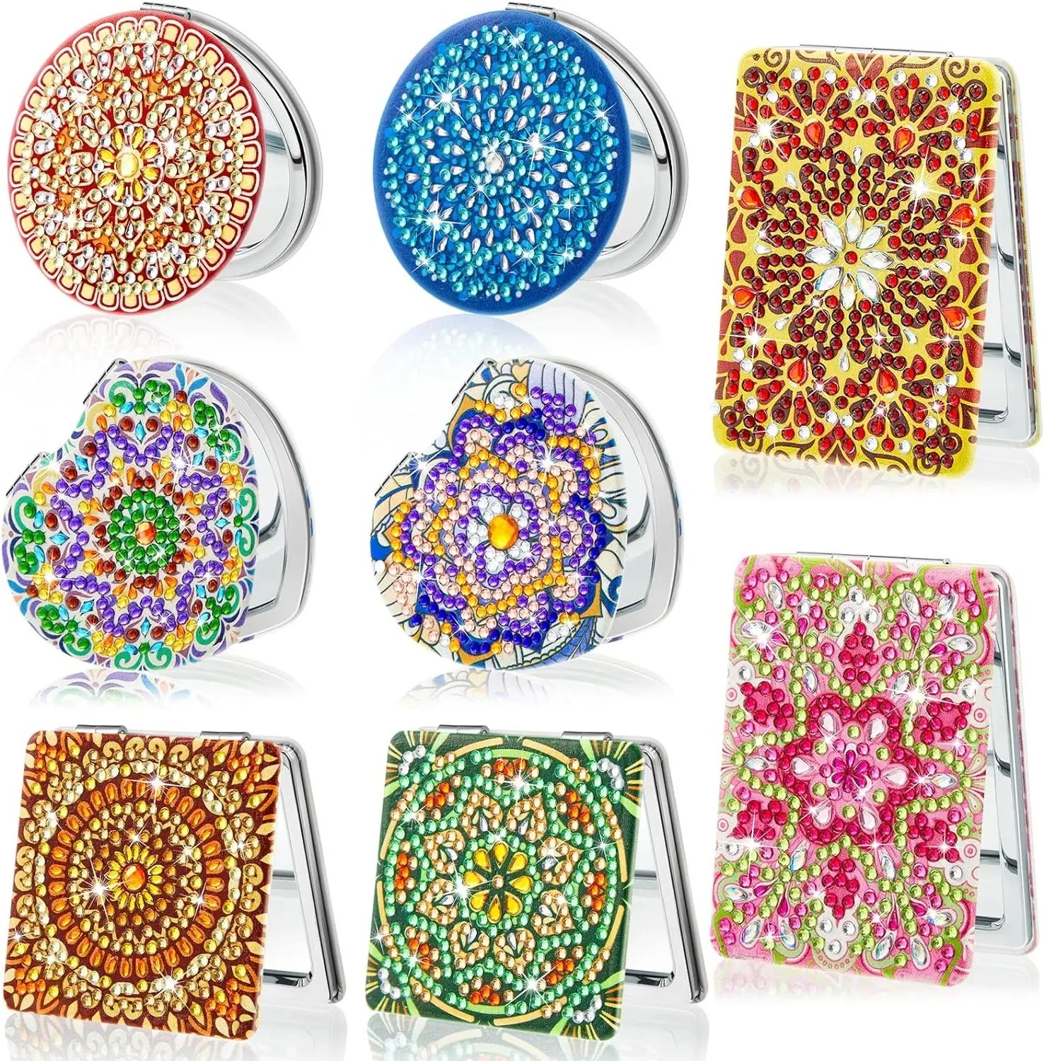 Custom 3d Diamond Frame Chrome Metallic Gel Mirror Painting Nails Wall Mirrors Walls Flower Paintings