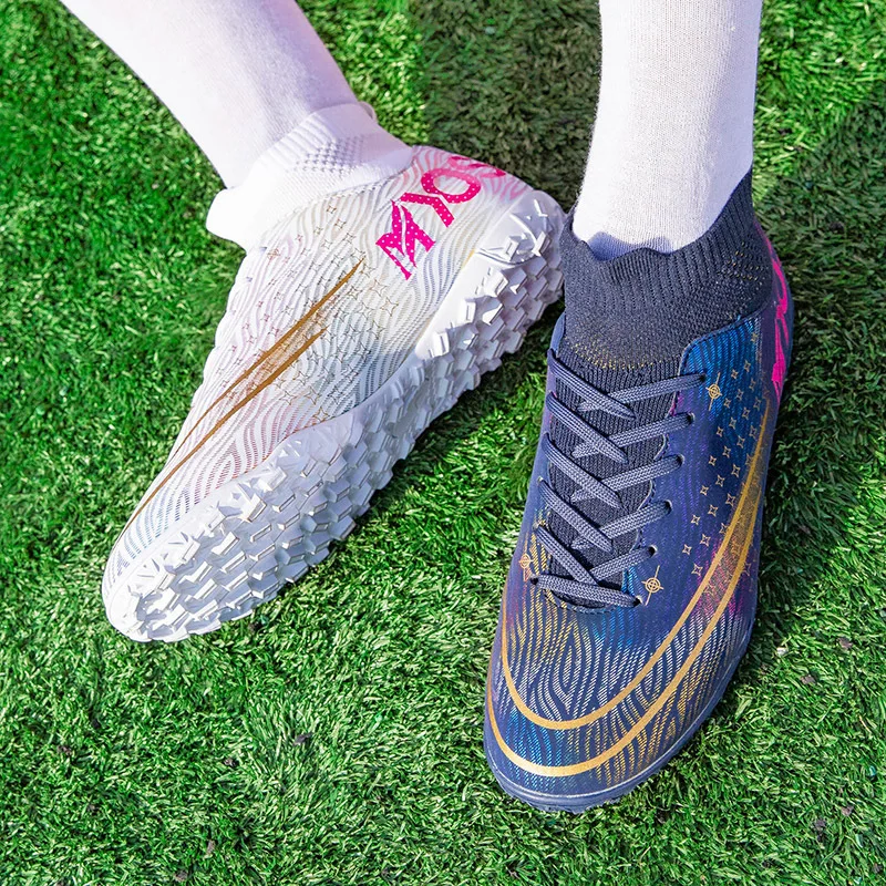 Hot Selling Soccer shoes broken nails children and boys students non-slip low-top training shoes high-top broken nails shoes