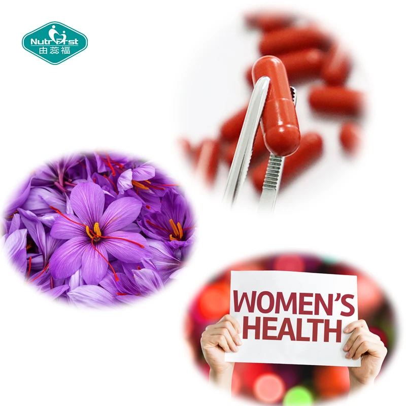 OEM Private Label Menopause Relief Herbal Extract Pure Saffron Extract Veggie Capsule for Mood Balance