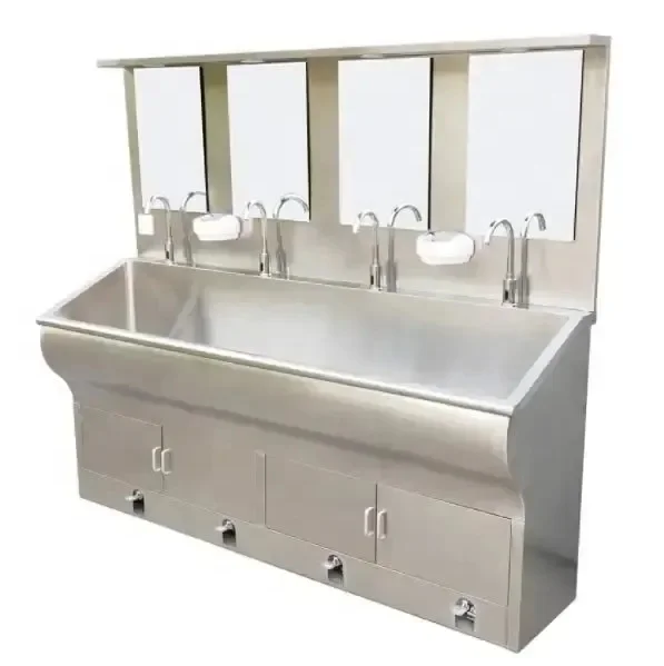 Medical Furniture Factory Price 304 Stainless Steel Hand Washing Sink With Mirror