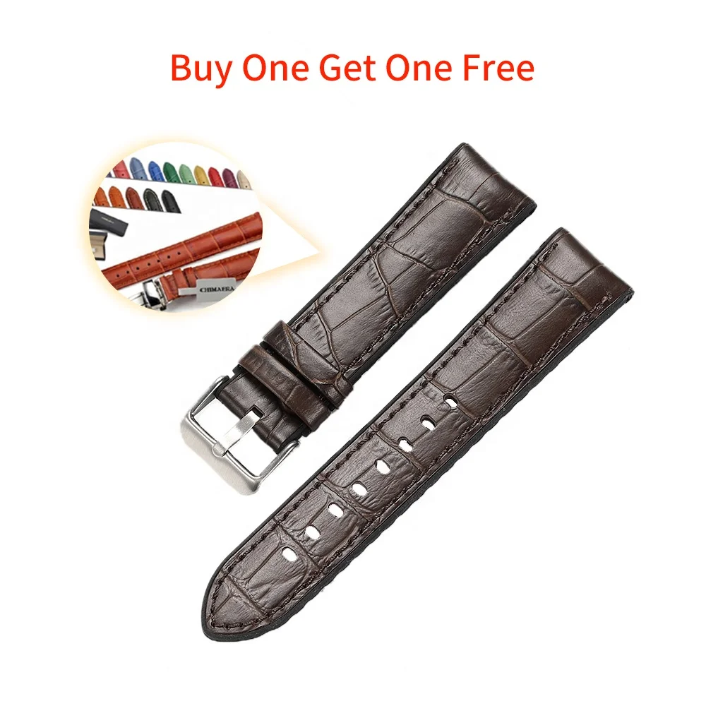 OEM Wholesales Replacement Wristband Genuine Calf Leather Silicone Watch Band for Samsung for Huawei for Garmin