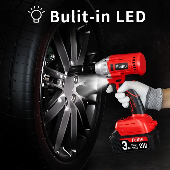 High Quality Battery Power Drilling Machine 21V Cordless Tools Impact Wrench Product Brushless Electric Wrench Electric Spanner