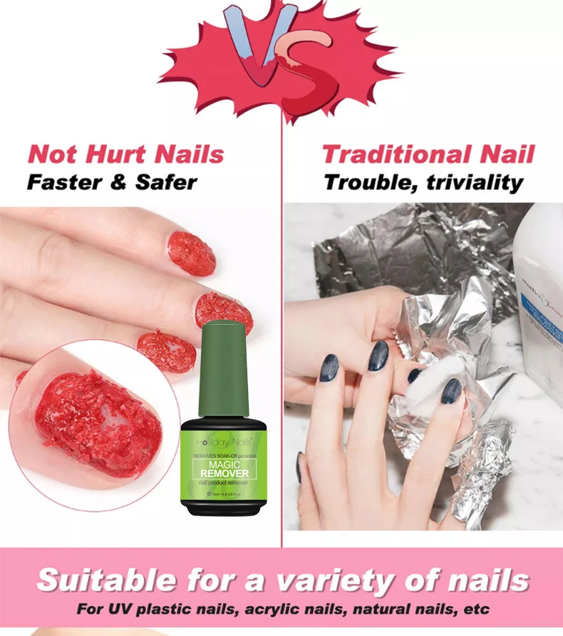 Customized personal logo 15ml magic Remover gel Low minimum order quantity  Cheap UV nail gel polish