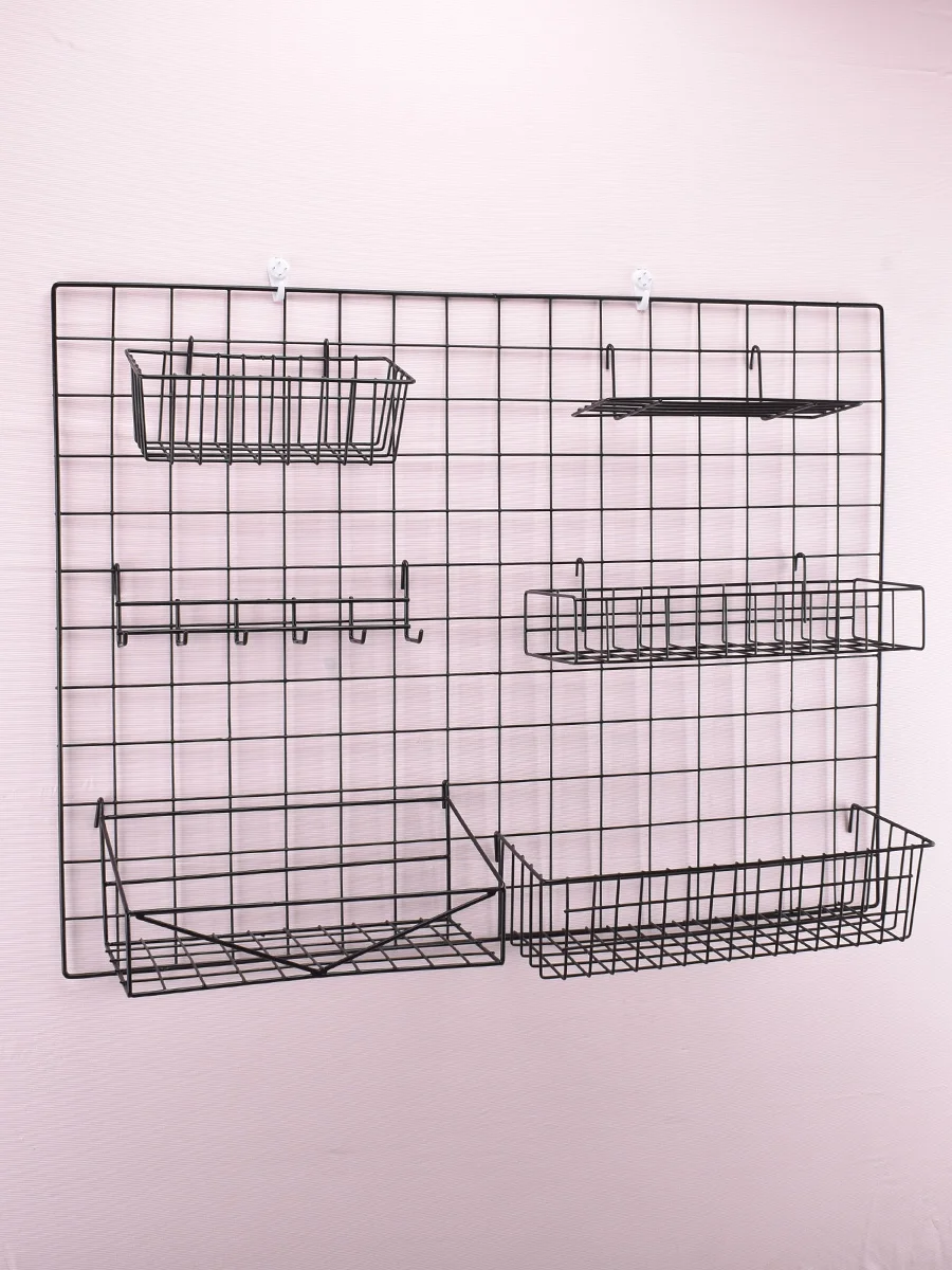 Wholesale Customized Wire Mesh Storage Basket Organizer Hanging Basket Display Holder For Grid Wall Panel