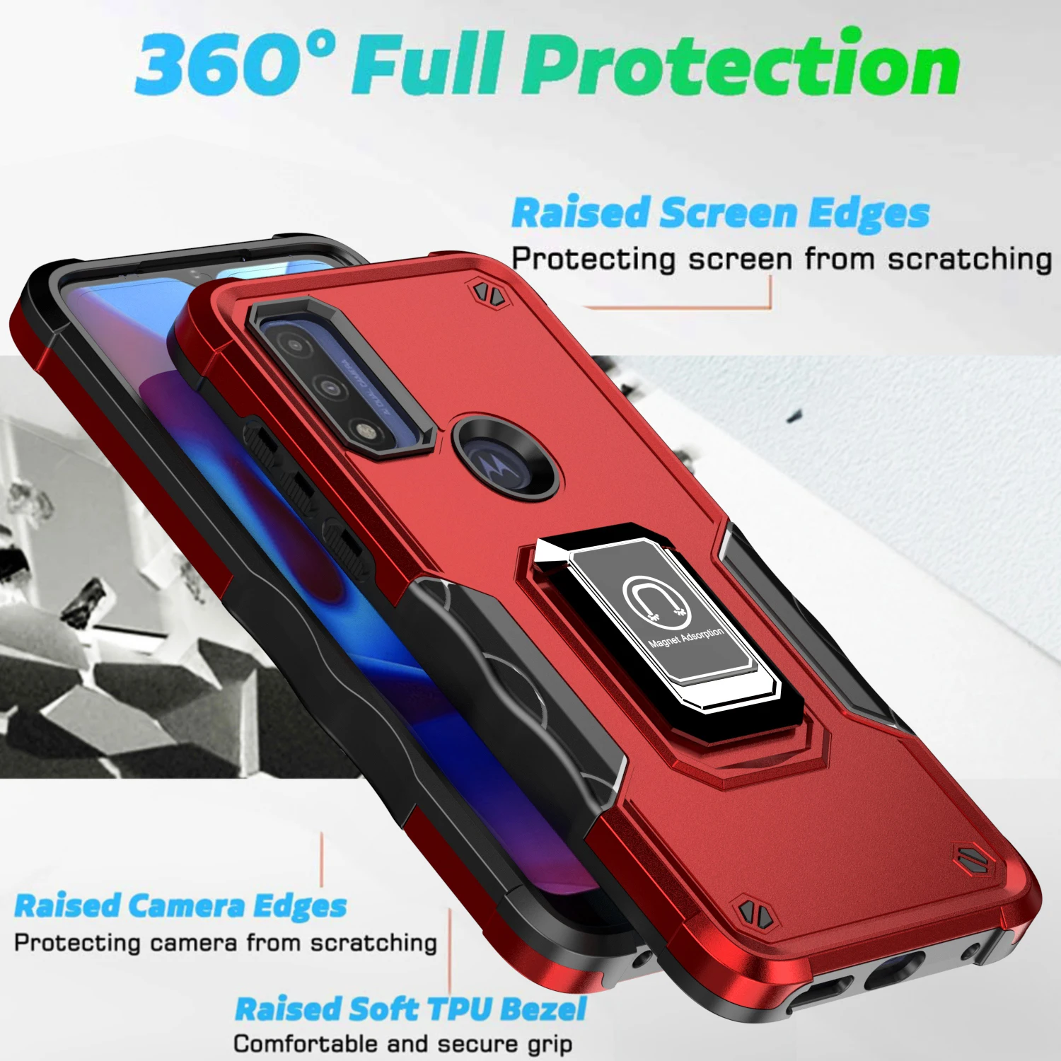 hot selling phone case ring stand Full Protection phone case for MOTO G9 PLAY case