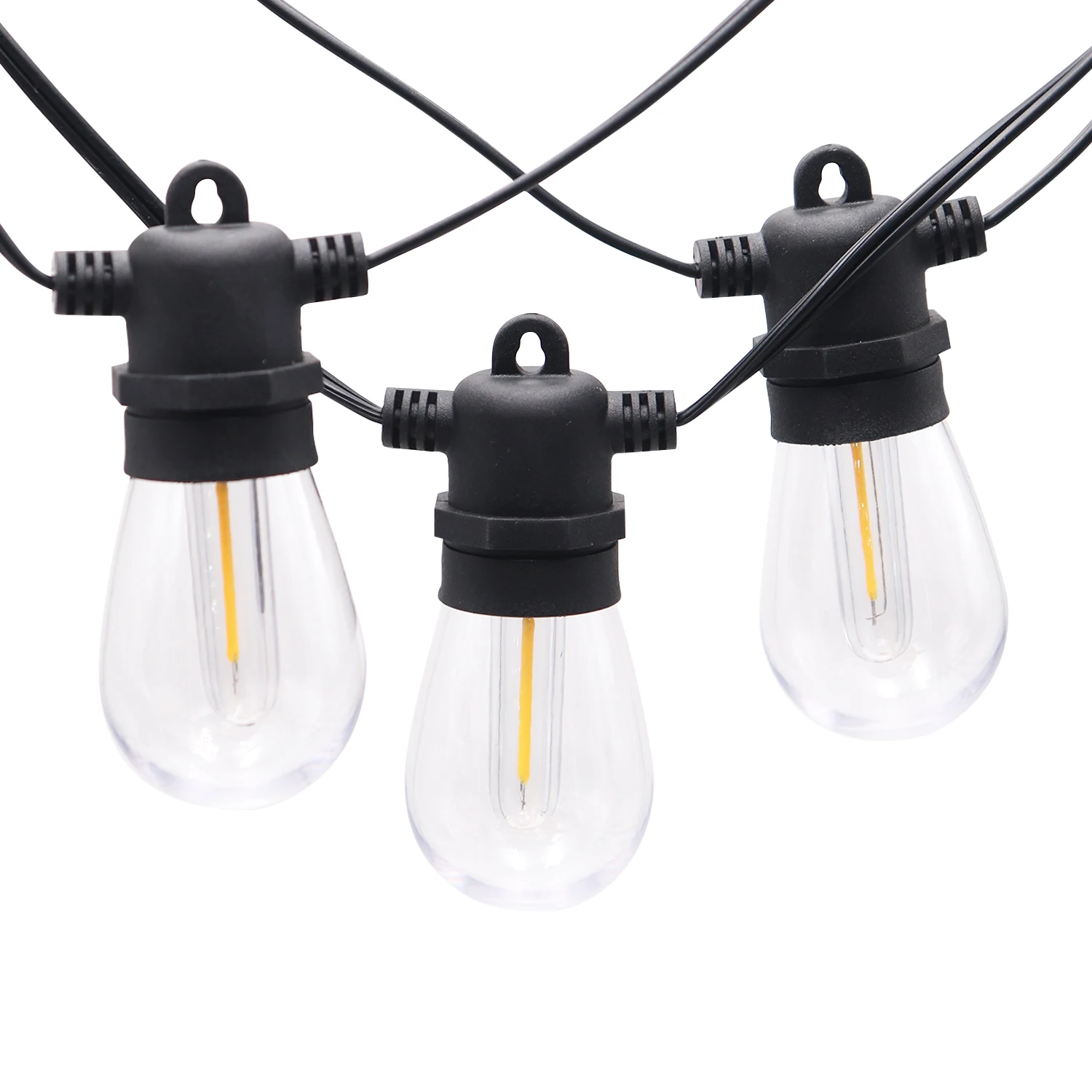 Outdoor waterproof solar string lights S14 12 stocks Dimmable LED Bulbs, Auto on/Off function for Outdoor patio,garden, Backyard