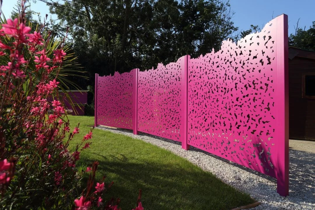 outdoor privacy safety swimming pool laser cut perforated aluminum metal screen fence panels for home hotels garden decoration