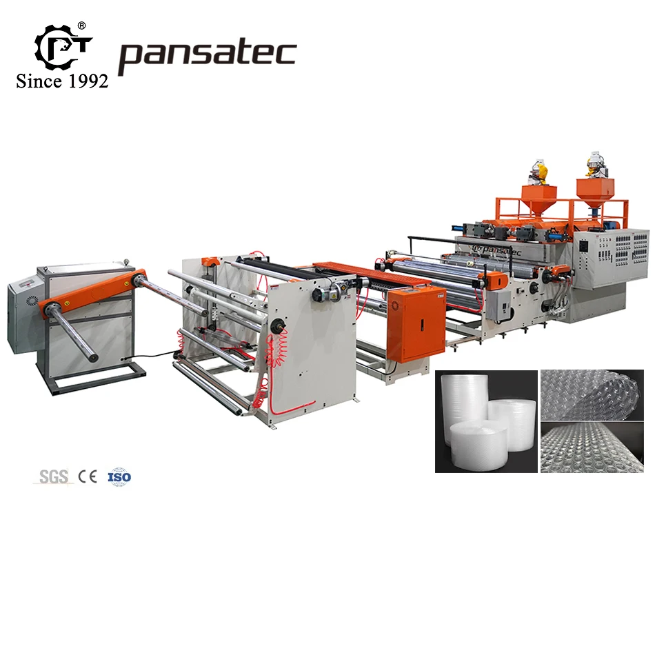 1200 mm wide double screw design air bubble film wrap sheet packaging packing roll extruder making machine