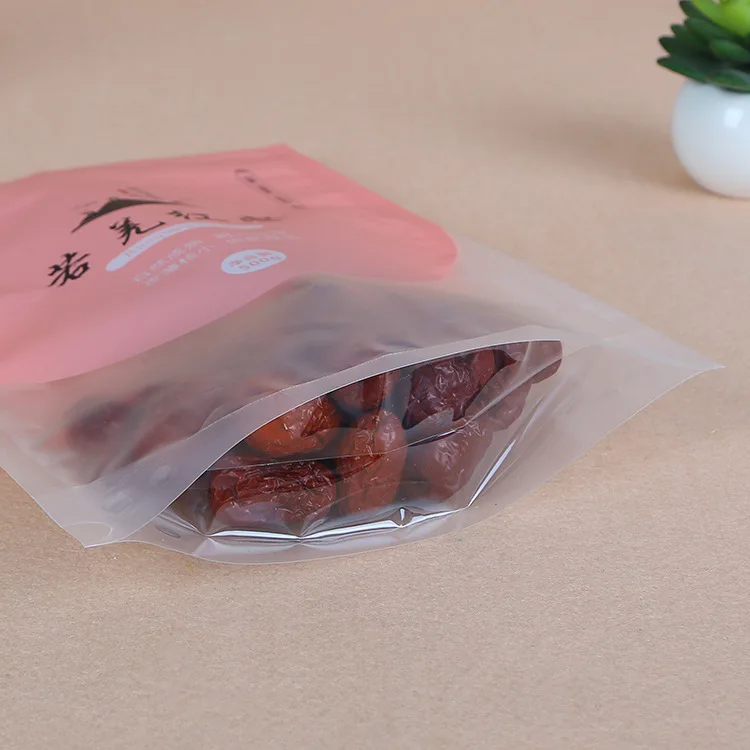 Professional custom semi-transparent sealed tea bag plastic packaging bag general snacks bag