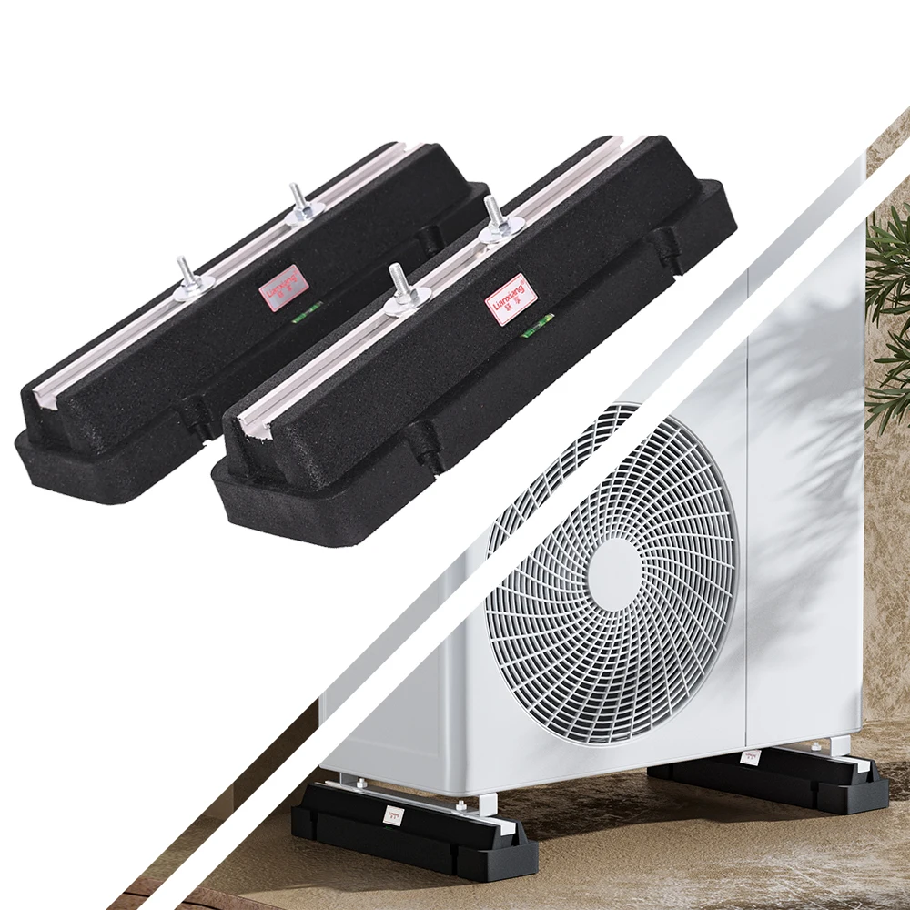 Aluminum Sliding Rail Air Conditioner Vibration Reduction Bracket Rubber Stand Support Washers Bolts Nuts Basement Application