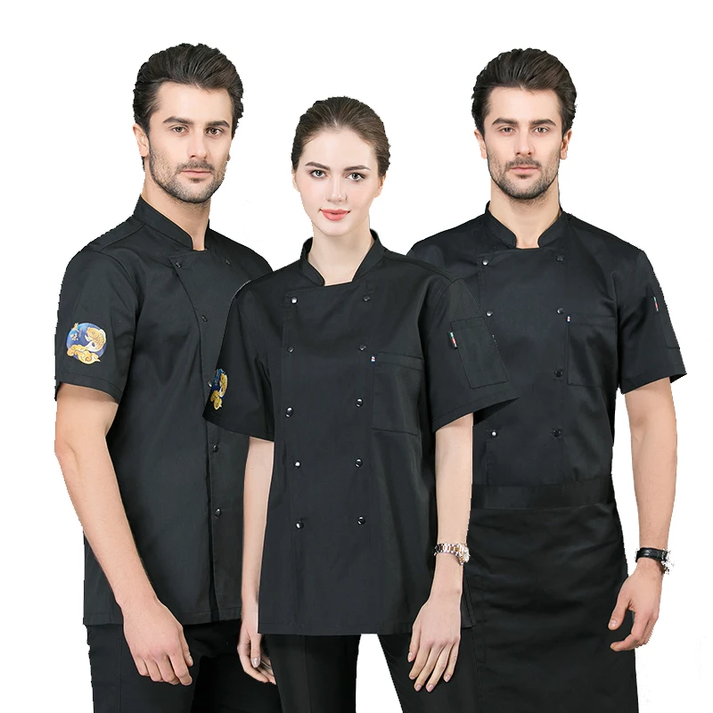 Customized Logo 5XL Plus Size For Cook Workwear Uniform Food Service Restaurant Saloon Pastry Chef Coat Jacket Chef Uniform