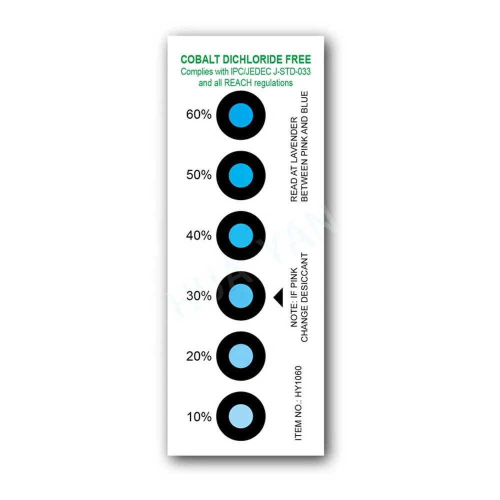 
6dots Cobalt dichloride free Humidity Indicator Card for using in IC and PCB 