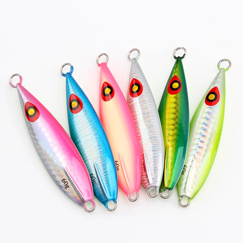 20/30/40/60/80/100/130/150//180/200/250/300/350G Metal Slow Jig Fishing Jigging Lure Lead Flat Fall Fishing Jigs