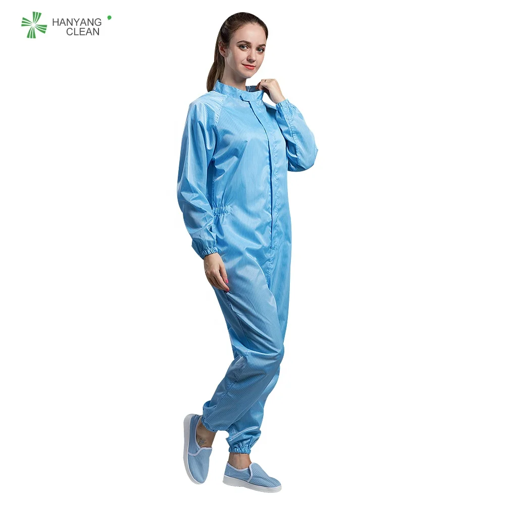 H-1108 Cleanroom esd overalls antistatic work clothes with Caps