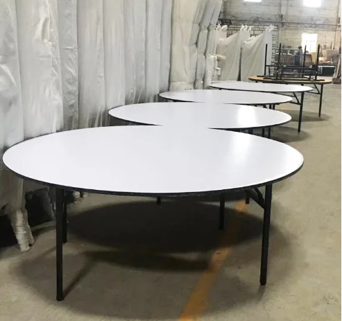 10-Person Folding round Table for Weddings Dining Halls Restaurants Supermarkets for Basement Use