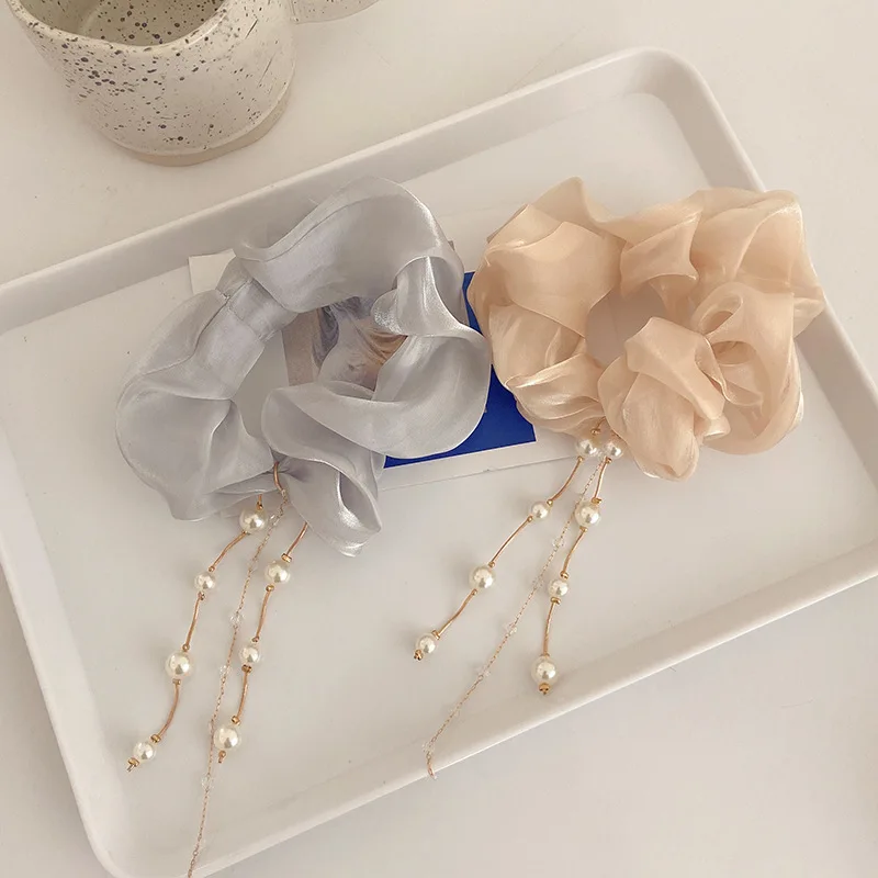 Large Solid Color Silk Scrunchies Fashion Scrunchy Hair Band Elastic Scrunchies In Various Colors