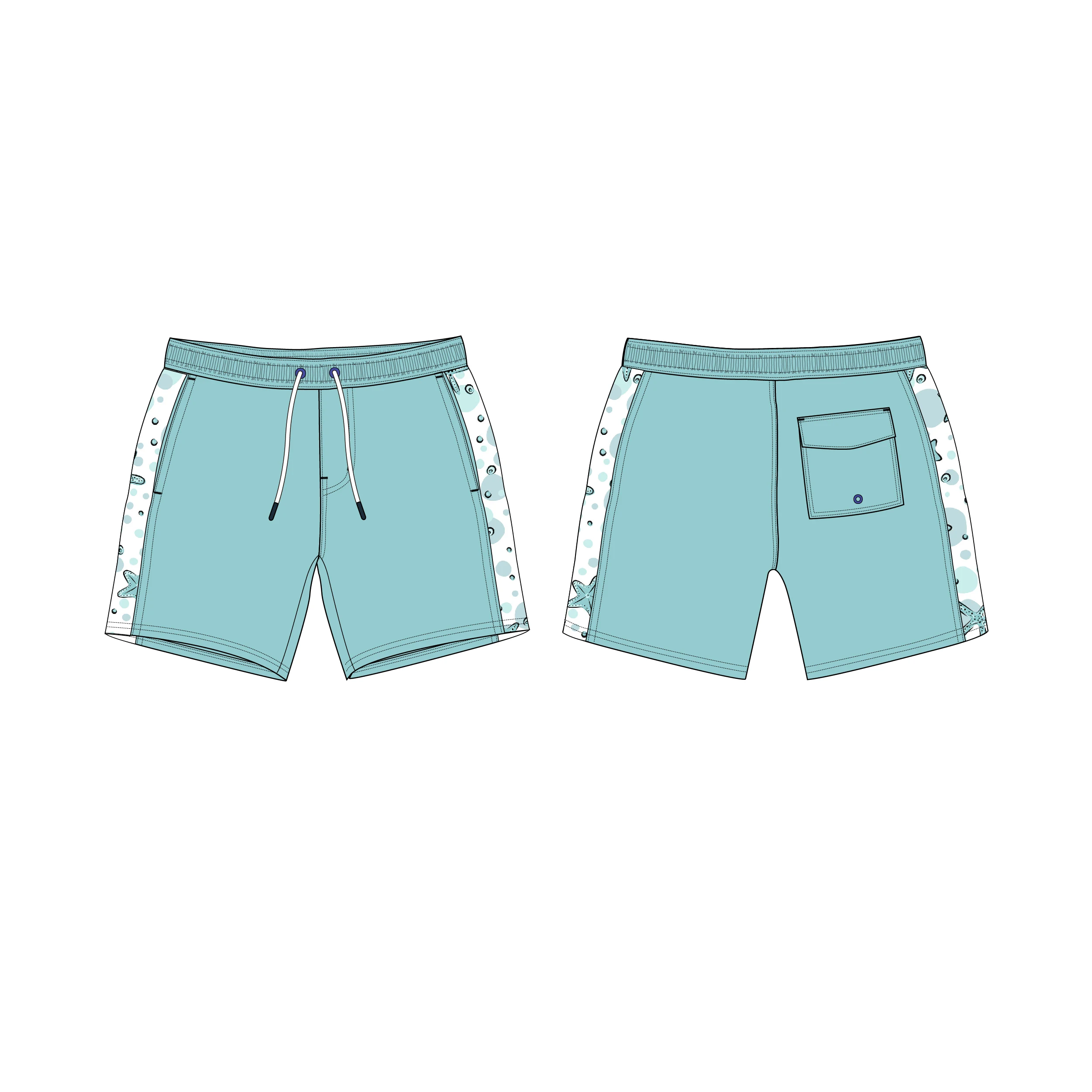 OEKO-TEX Printed Stripes Breathability Quick Drying 3-7Yrs Boy Swimwear Swim Trunks Shorts Little Boys